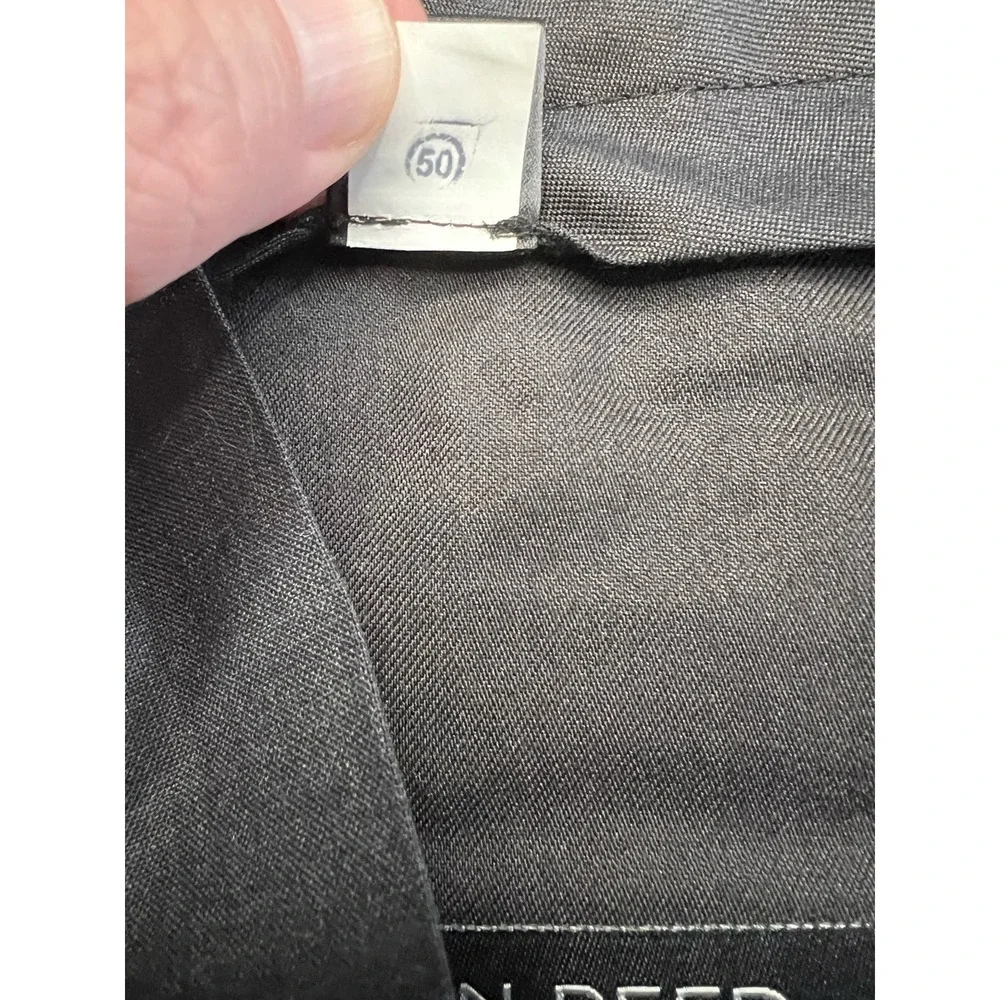 Vintage Austin Reed 100% Wool Pleated Trousers Gray Wide Leg Dress Pants 37